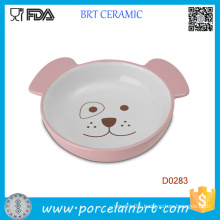 Small Cute Dog Shape Ceramic Food Feeding Pet Bowl